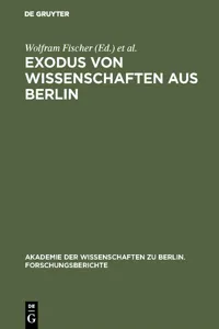 Exodus von Wissenschaften aus Berlin_cover