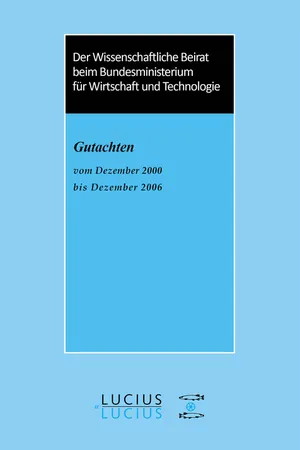 Der Wissenschaftliche Beirat beim Bundesministerium für Wirtschaft - Gutachten