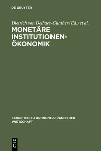 Monetäre Institutionenökonomik_cover