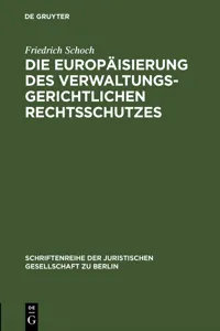 Die Europäisierung des verwaltungsgerichtlichen Rechtsschutzes_cover