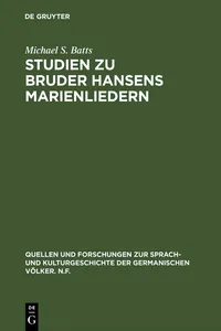 Studien zu Bruder Hansens Marienliedern_cover