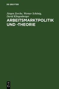 Arbeitsmarktpolitik und -theorie_cover