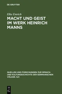 Macht und Geist im Werk Heinrich Manns_cover