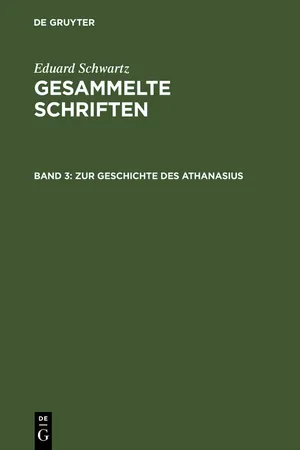 Zur Geschichte des Athanasius