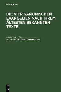 Das Evangelium Mathaeus_cover