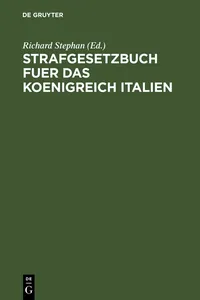 Strafgesetzbuch fuer das Koenigreich Italien_cover