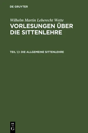 Die allgemeine Sittenlehre