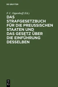 Das Strafgesetzbuch für die Preußischen Staaten und das Gesetz über die Einführung desselben_cover