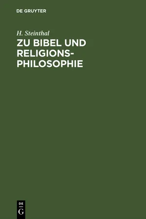 Zu Bibel und Religionsphilosophie