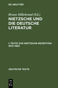 Texte zur Nietzsche-Rezeption 1873–1963_cover