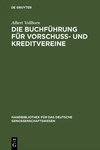 Die Buchführung für Vorschuß- und Kreditvereine_cover