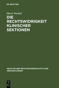 Die Rechtswidrigkeit klinischer Sektionen_cover