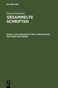 Zur Geschichte und Literatur der Hellenen und Römer_cover