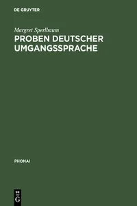 Proben deutscher Umgangssprache_cover