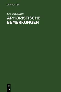 Aphoristische Bemerkungen_cover