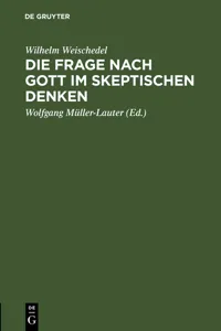 Die Frage nach Gott im skeptischen Denken_cover