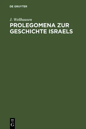 Prolegomena zur Geschichte Israels