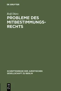 Probleme des Mitbestimmungsrechts_cover