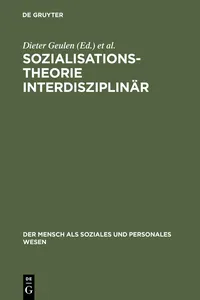 Sozialisationstheorie interdisziplinär_cover