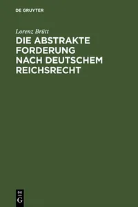 Die abstrakte Forderung nach deutschem Reichsrecht_cover