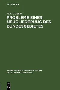 Probleme einer Neugliederung des Bundesgebietes_cover