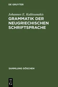 Grammatik der neugriechischen Schriftsprache_cover