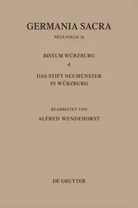 Die Bistümer der Kirchenprovinz Mainz: Das Bistum Würzburg 4: Das Stift Neumünster in Würzburg_cover