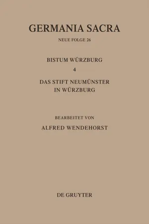 Die Bistümer der Kirchenprovinz Mainz: Das Bistum Würzburg 4: Das Stift Neumünster in Würzburg