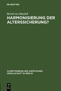 Harmonisierung der Alterssicherung?_cover