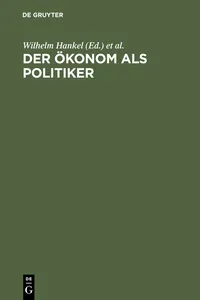 Der Ökonom als Politiker_cover