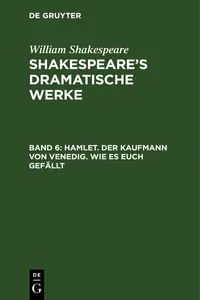 Hamlet. Der Kaufmann von Venedig. Wie es euch gefällt_cover