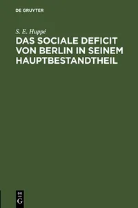 Das sociale Deficit von Berlin in seinem Hauptbestandtheil_cover