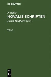 Novalis: Novalis Schriften. Teil 1_cover