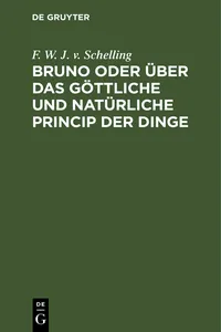 Bruno oder über das göttliche und natürliche Princip der Dinge_cover