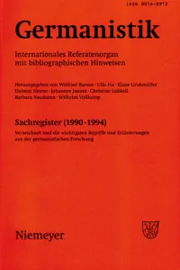 Germanistik, Sachregister_cover