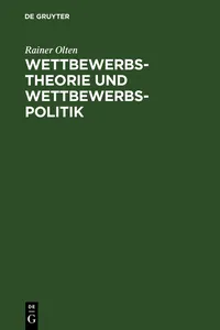 Wettbewerbstheorie und Wettbewerbspolitik_cover