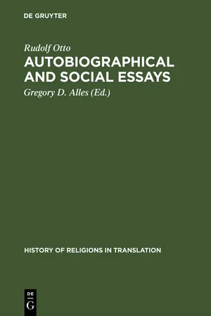 Autobiographical and Social Essays