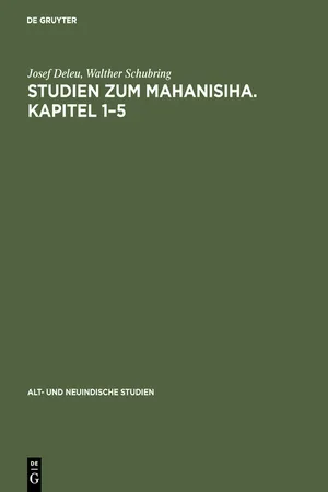 Studien zum Mahanisiha. Kapitel 1–5