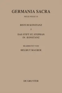 Die Bistümer der Kirchenprovinz Mainz. Das Bistum Konstanz I. Das Stift St. Stephan in Konstanz_cover