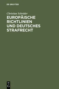 Europäische Richtlinien und deutsches Strafrecht_cover