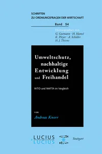 Umweltschutz, nachhaltige Entwicklung und Freihandel_cover