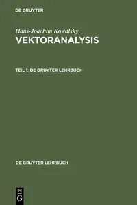 Hans-Joachim Kowalsky: Vektoranalysis. Teil 1_cover