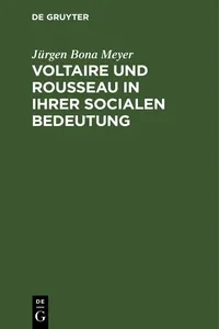 Voltaire und Rousseau in ihrer socialen Bedeutung_cover