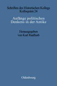 Anfänge politischen Denkens in der Antike_cover