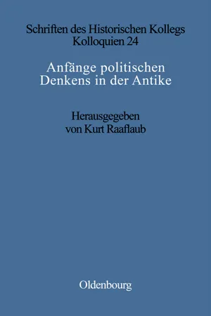 Anfänge politischen Denkens in der Antike