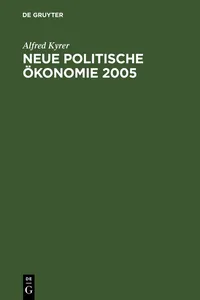 Neue Politische Ökonomie 2005_cover