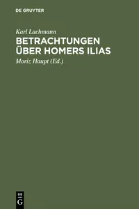 Betrachtungen über Homers Ilias_cover