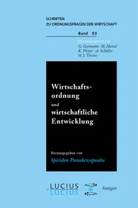 Wirtschaftsordnung und wirtschaftliche Entwicklung_cover