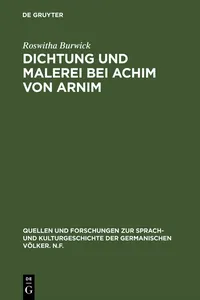 Dichtung und Malerei bei Achim von Arnim_cover