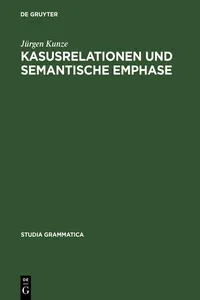 Kasusrelationen und semantische Emphase_cover